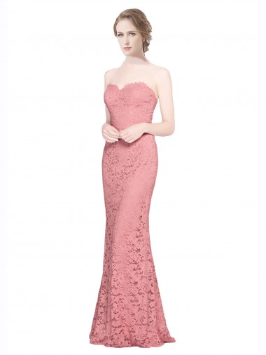 Online Fitted Sweetheart Mermaid Lace Bridesmaid Dress / Prom Dress